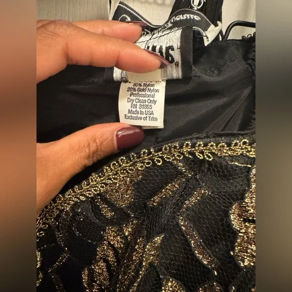 Vintage Saks Fifth Avenue “After Five” Gold & Black Lace Gown — Union Made - Picture 12 of 13